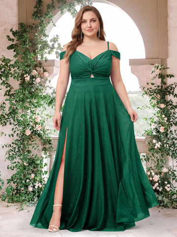 A-Line/Princess Sweetheart Ruffles Plus Size Bridesmaid Dresses