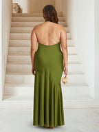 Sheath/Column Criss Cross Ruched Plus Size Bridesmaid Dresses with Split Side