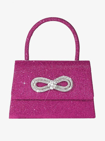 Polyester Solid Color Multi Carry Crystals Rhinestone Chain Evening Bags