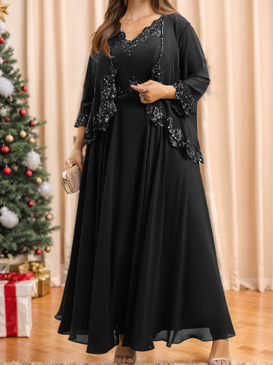 A-Line/Princess Mother of the Bride Dresses with Applique & Sequins