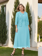 A-Line/Princess Plus Size Mother of the Bride Dresses with Applique & Jacket