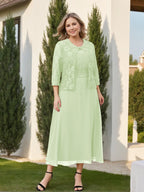A-Line/Princess Plus Size Mother of the Bride Dresses with Applique & Jacket
