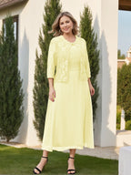 A-Line/Princess Plus Size Mother of the Bride Dresses with Applique & Jacket