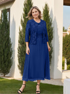 A-Line/Princess Plus Size Mother of the Bride Dresses with Applique & Jacket