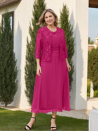 A-Line/Princess Plus Size Mother of the Bride Dresses with Applique & Jacket