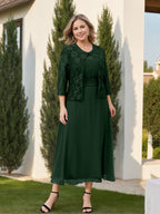 A-Line/Princess Plus Size Mother of the Bride Dresses with Applique & Jacket
