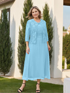 A-Line/Princess Plus Size Mother of the Bride Dresses with Applique & Jacket