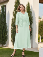 A-Line/Princess Plus Size Mother of the Bride Dresses with Applique & Jacket