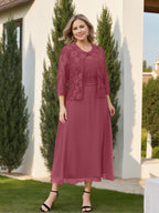 A-Line/Princess Plus Size Mother of the Bride Dresses with Applique & Jacket