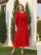 A-Line/Princess Plus Size Mother of the Bride Dresses with Applique & Jacket