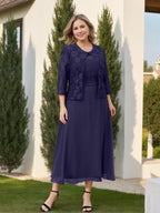 A-Line/Princess Plus Size Mother of the Bride Dresses with Applique & Jacket