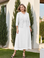 A-Line/Princess Plus Size Mother of the Bride Dresses with Applique & Jacket