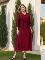 A-Line/Princess Plus Size Mother of the Bride Dresses with Applique & Jacket