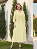 A-Line/Princess Plus Size Mother of the Bride Dresses with Applique & Jacket