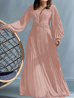 A-Line/Princess V-Neck Plus Size Mother of the Bride Dresses with Ruched