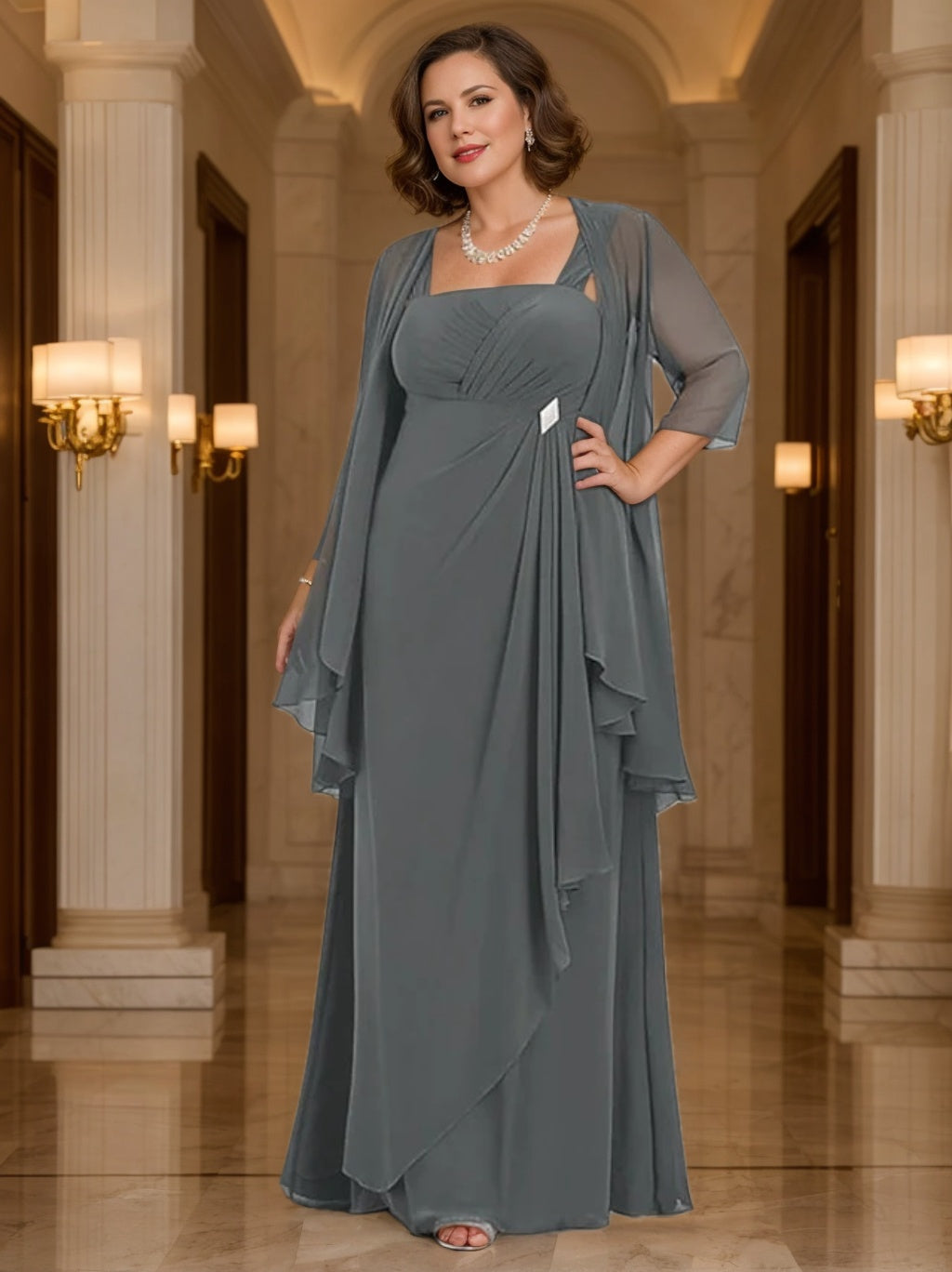 A-Line/Princess Spaghetti Straps Mother of the Bride Dresses with Jacket