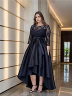 A-Line/Princess Scoop Plus Size Asymmetrical Mother of the Bride Dresses