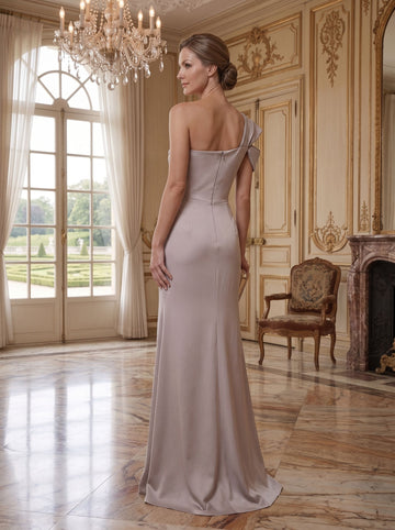Mermaid/Trumpet One-Shoulder Floor-Length Mother of the Bride Dresses with Split Side