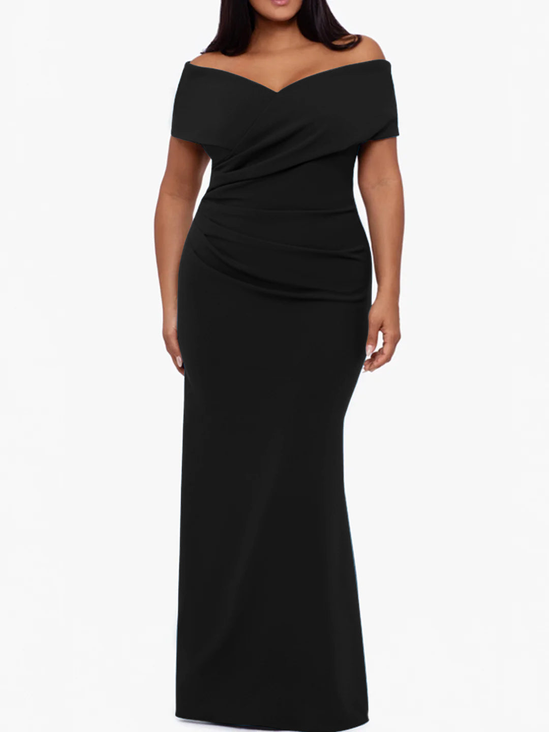 Trumpet/Mermaid Off-the-Shoulder Sleeveless Floor-Length Plus Size Mother Of The Bride Dresses