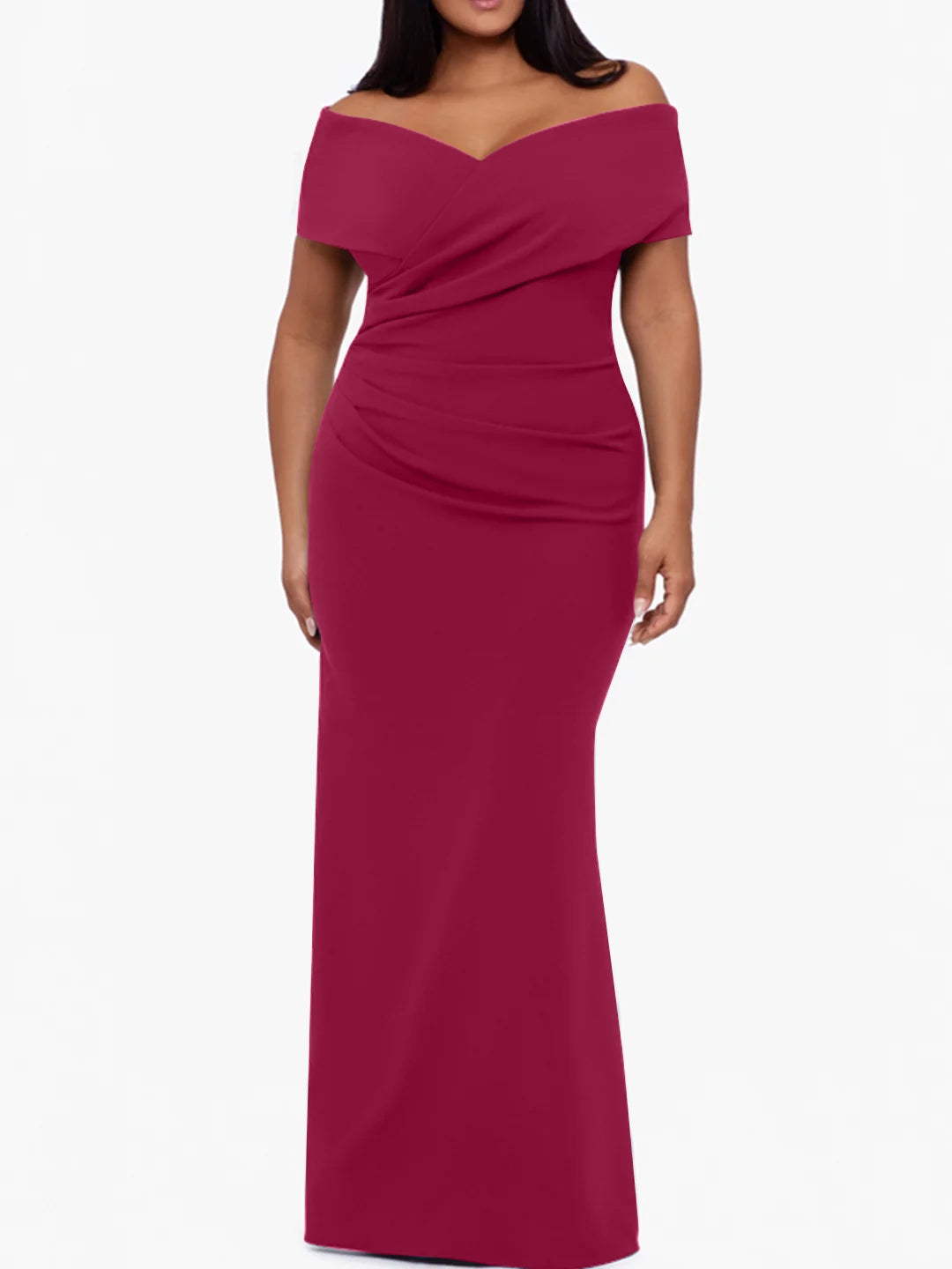 Trumpet/Mermaid Off-the-Shoulder Sleeveless Floor-Length Plus Size Mother Of The Bride Dresses