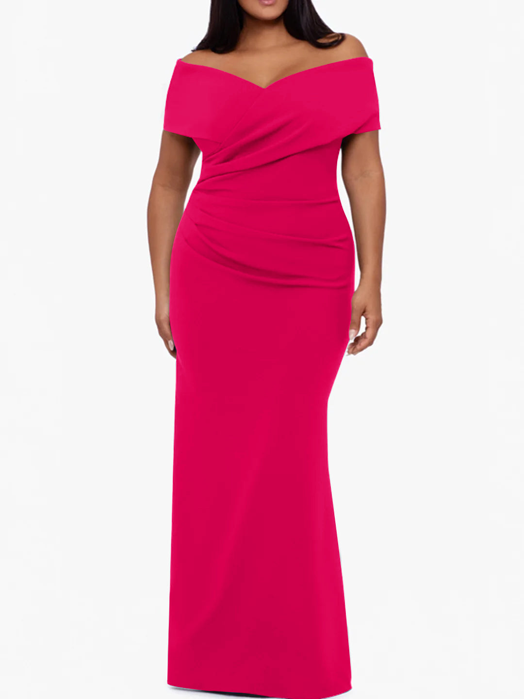 Trumpet/Mermaid Off-the-Shoulder Sleeveless Floor-Length Plus Size Mother Of The Bride Dresses