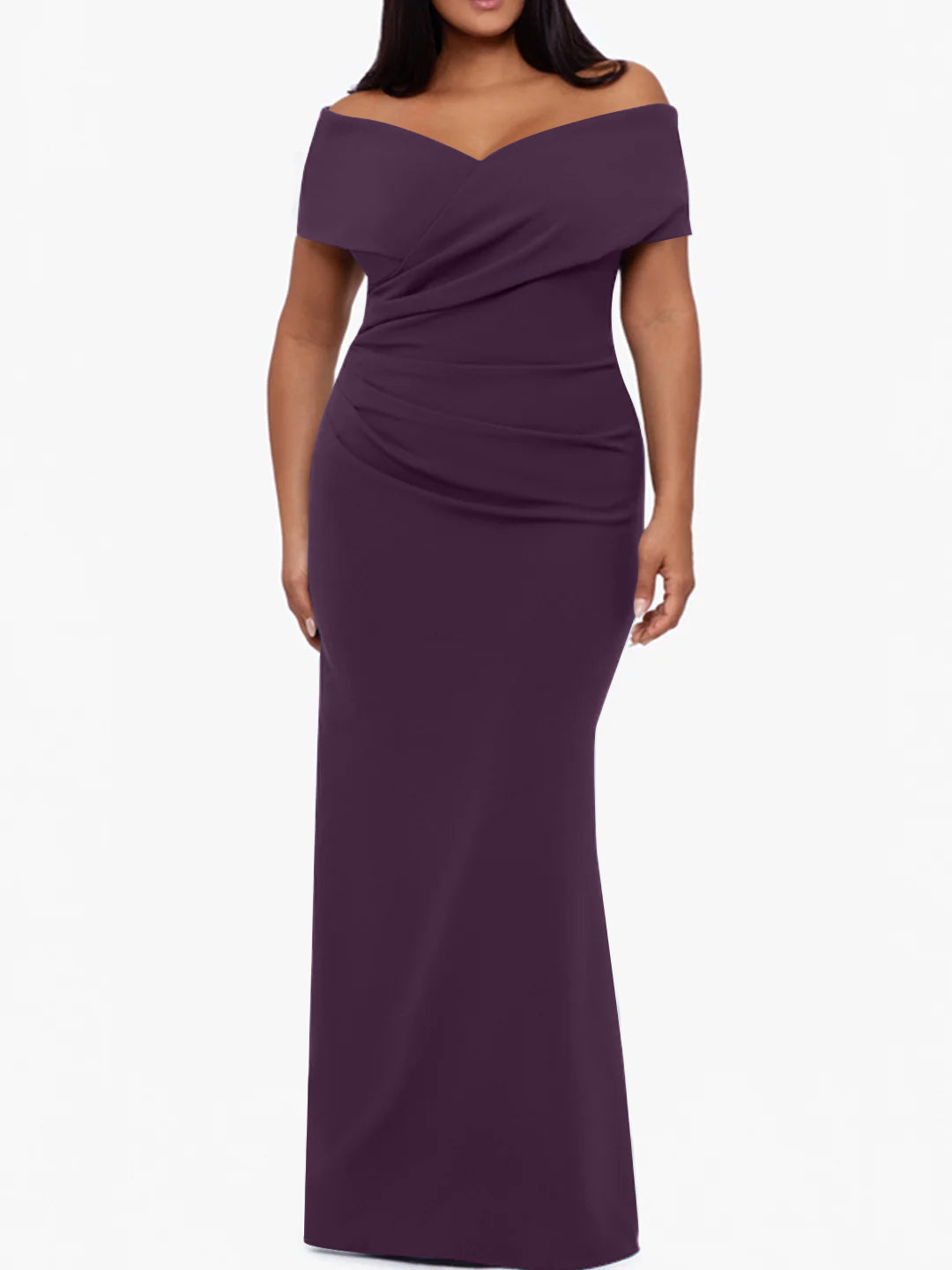 Trumpet/Mermaid Off-the-Shoulder Sleeveless Floor-Length Plus Size Mother Of The Bride Dresses