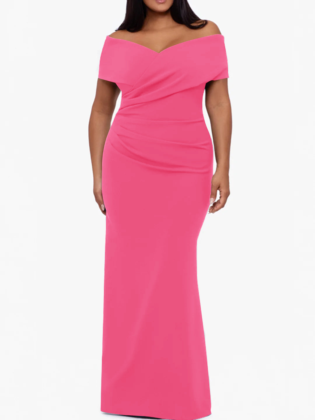 Trumpet/Mermaid Off-the-Shoulder Sleeveless Floor-Length Plus Size Mother Of The Bride Dresses