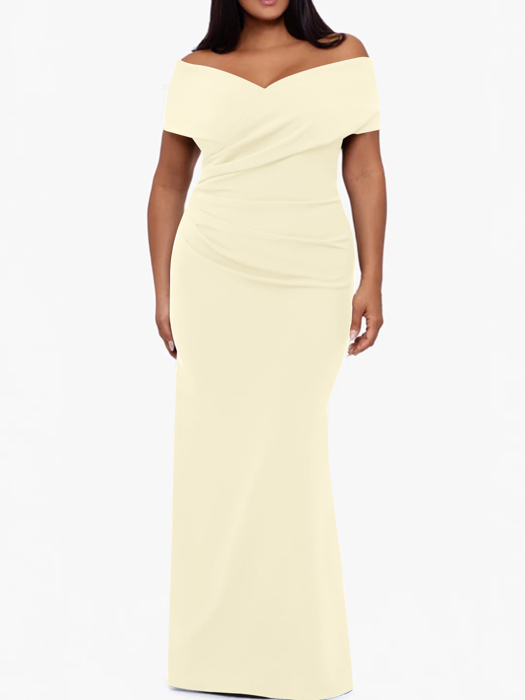 Trumpet/Mermaid Off-the-Shoulder Sleeveless Floor-Length Plus Size Mother Of The Bride Dresses
