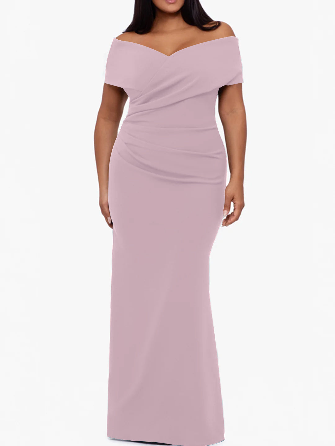 Trumpet/Mermaid Off-the-Shoulder Sleeveless Floor-Length Plus Size Mother Of The Bride Dresses