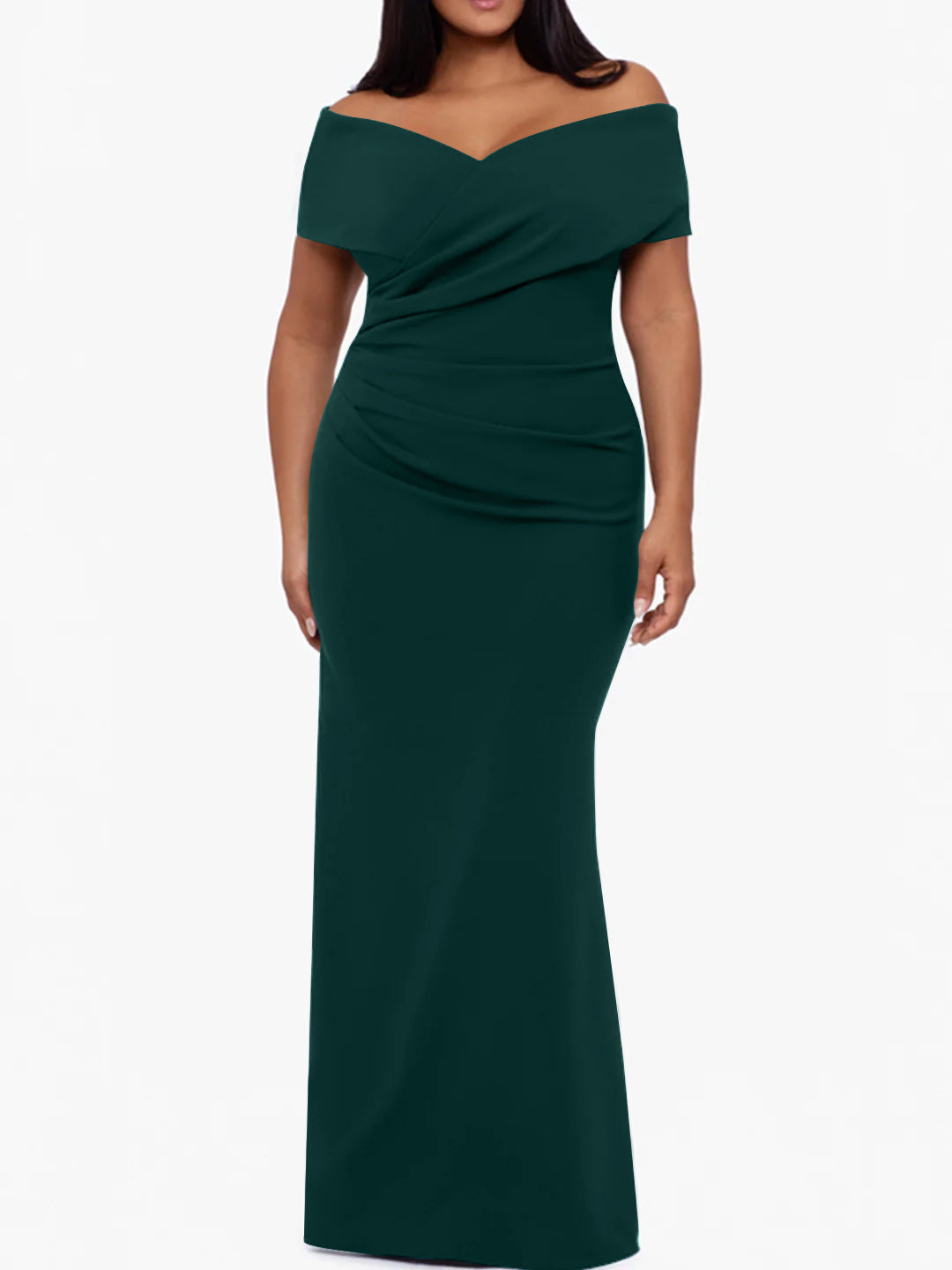 Trumpet/Mermaid Off-the-Shoulder Sleeveless Floor-Length Plus Size Mother Of The Bride Dresses