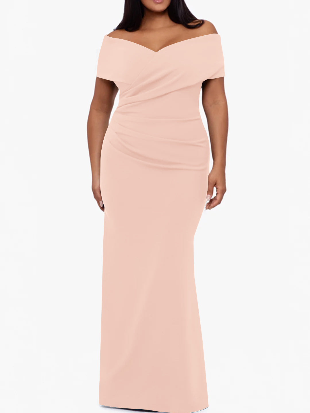 Trumpet/Mermaid Off-the-Shoulder Sleeveless Floor-Length Plus Size Mother Of The Bride Dresses