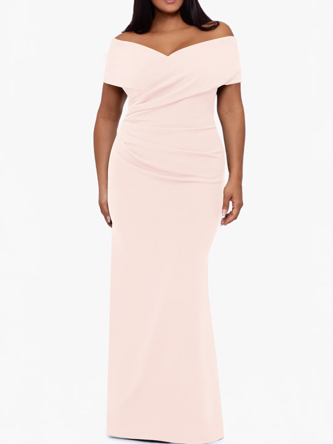Trumpet/Mermaid Off-the-Shoulder Sleeveless Floor-Length Plus Size Mother Of The Bride Dresses