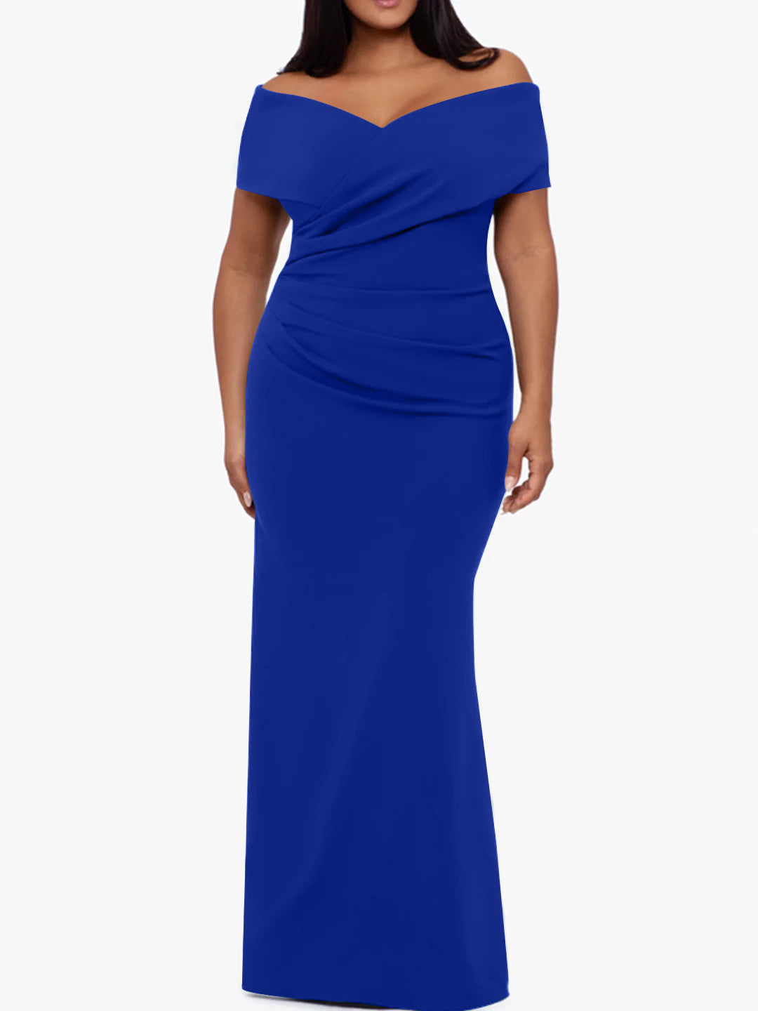 Trumpet/Mermaid Off-the-Shoulder Sleeveless Floor-Length Plus Size Mother Of The Bride Dresses