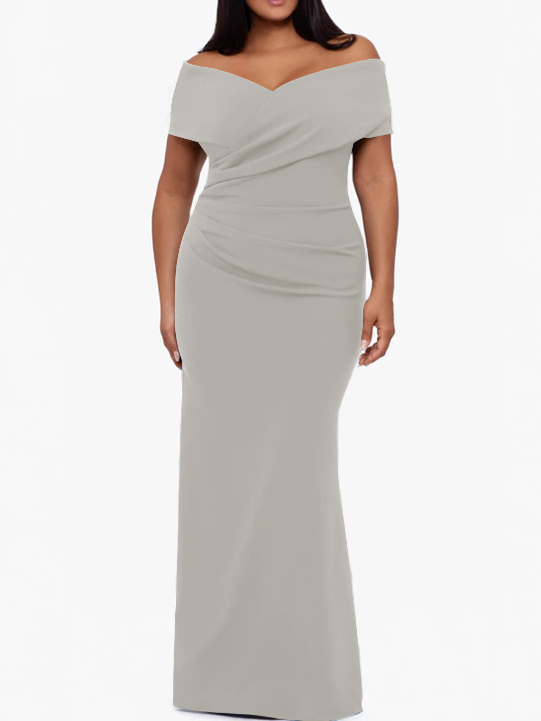 Trumpet/Mermaid Off-the-Shoulder Sleeveless Floor-Length Plus Size Mother Of The Bride Dresses
