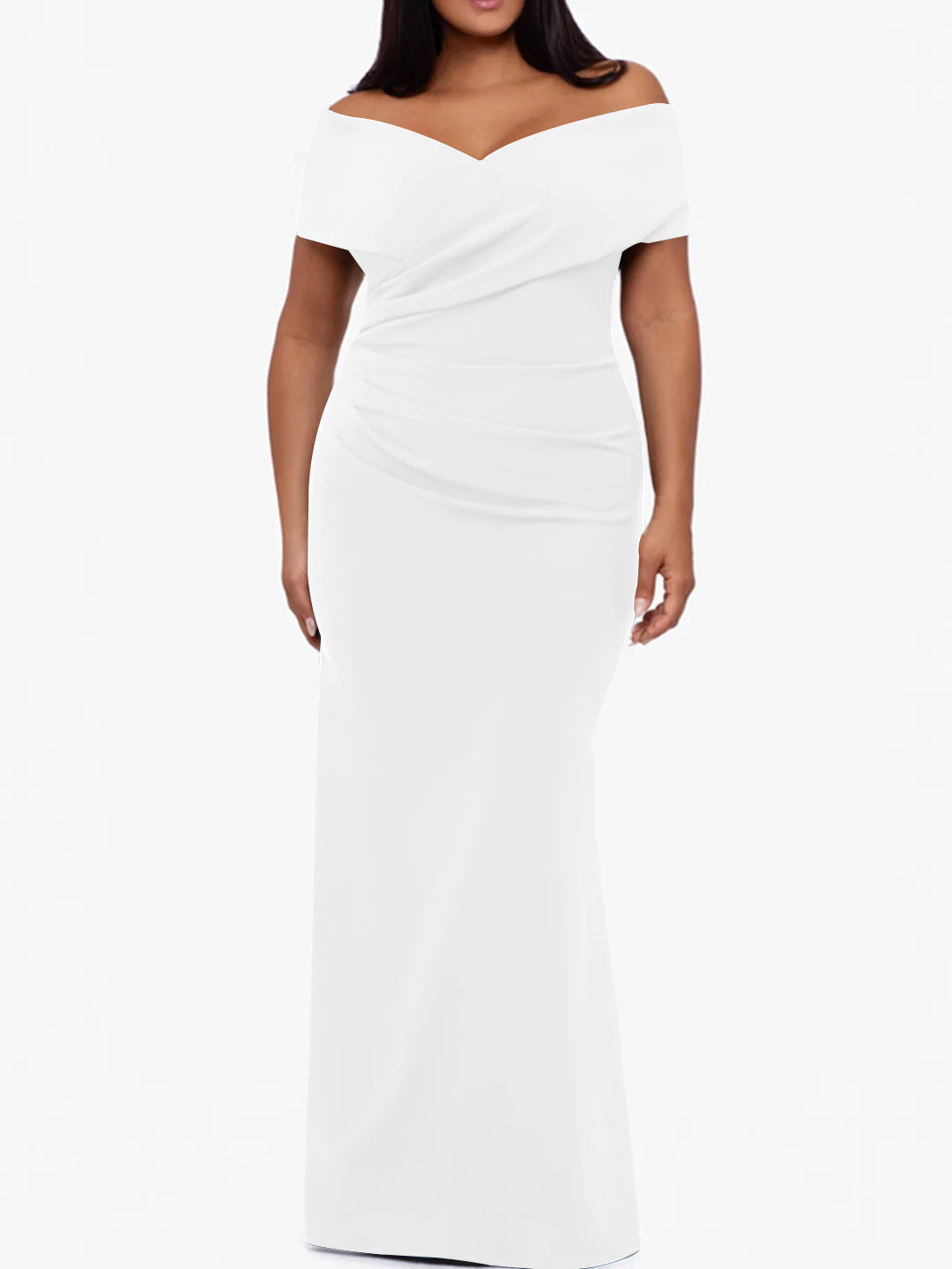 Trumpet/Mermaid Off-the-Shoulder Sleeveless Floor-Length Plus Size Mother Of The Bride Dresses