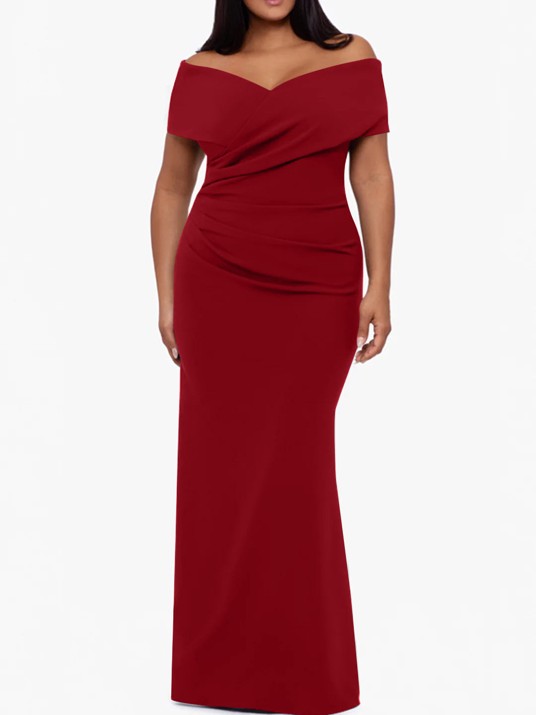 Trumpet/Mermaid Off-the-Shoulder Sleeveless Floor-Length Plus Size Mother Of The Bride Dresses