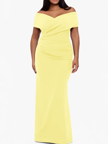 Trumpet/Mermaid Off-the-Shoulder Sleeveless Floor-Length Plus Size Mother Of The Bride Dresses