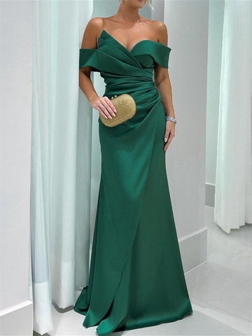 Mermaid/Trumpet Sweetheart Sleeveless Floor-Length Mother of the Bride Dresses with Pure Color