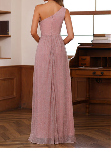 A-Line/Princess One-Shoulder Sleeveless Floor-Length Mother of the Bride Dresses with Ruffles