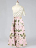 A-Line/Princess One-shoulder Printed Flower Plus Size Mother of the Bride Dresses with Bow Belt