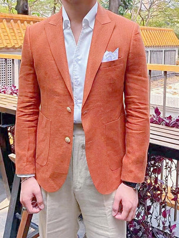 Men's Tailored Fit Single Breasted Two-buttons Blazer Jacket