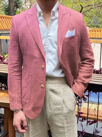 Men's Tailored Fit Single Breasted Two-buttons Blazer Jacket