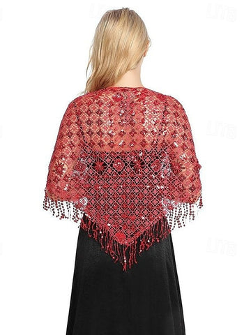 Women's Wedding Bridal Sleeveless Wrap/Shawls With Pure Color,Paillette & Splicing