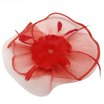 Mesh Fascinators Headband Flower Feather Vintage Tea Party Hat
