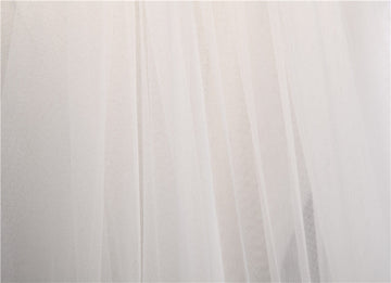 One-tier Long Lace Church Wedding Veils with Appliques
