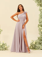 A-Line/Princess One-Shoulder Split Side Bridesmaid Dresses