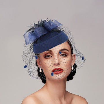 Fascinators Net Funeral Horse Race With Feather Flower Headpiece