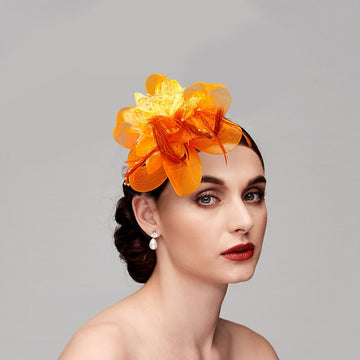 Elegant Feather Net Fascinators Hats with Feathers