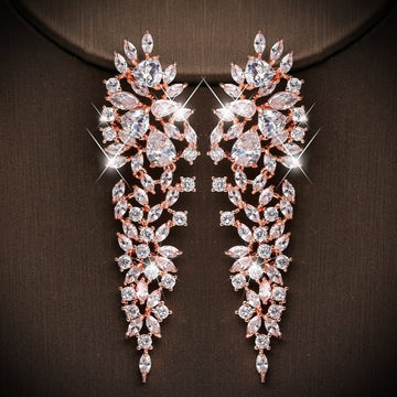 Elegant Oval Cubic Zirconia Drop Earrings