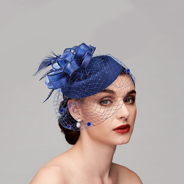 Fascinators Net Wedding Horse Race With Flower Feather Headpiece